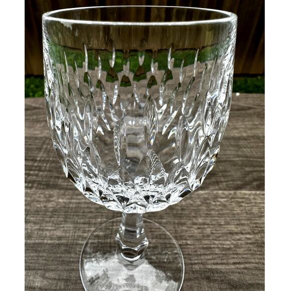 Gorham Retired Chantilly (Vertical Cuts) Collection Crystal Wine Glasses-Set 6 - Picture 9 of 9